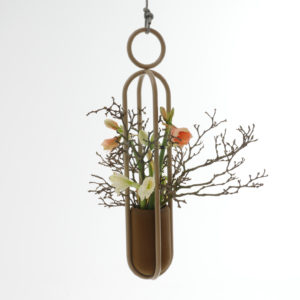 Blumenampel Edition von Zascho Petkow für Atelier Haussmann, Gummivase handgemacht von Birgit Severin in Sonderfarbe