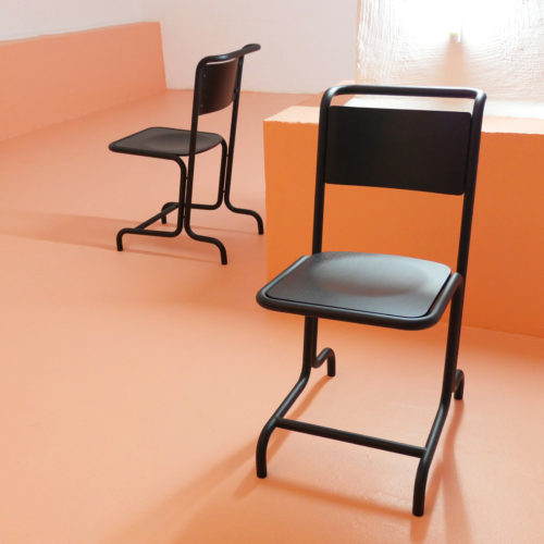 Laszlo Stahl Stuhl schwarz Esche Holz Atelier Haußmann